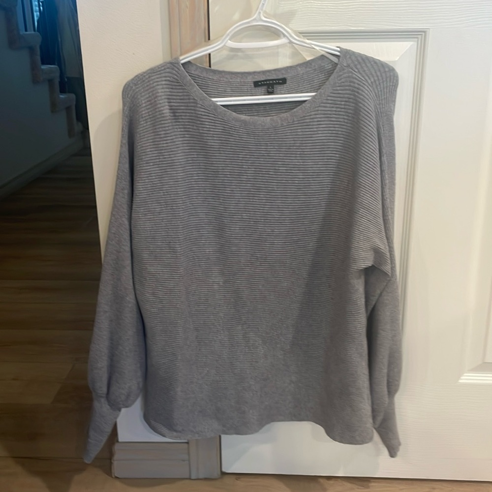 Grey Bubble Sleeved Long Sleeve Shirt